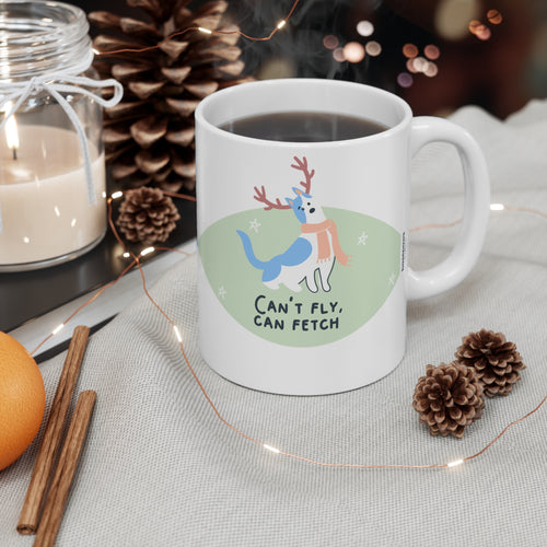 Puppy Sleigh All Day Christmas Mug –  11oz Holiday Coffee Cup