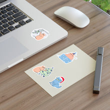 Load image into Gallery viewer, Cute Cat Holiday Sticker Sheet — Festive Cats in Lights, Gift Box, Santa Hat &amp; Ornament Designs