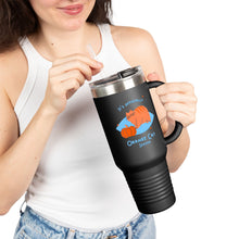 Load image into Gallery viewer, Insulated Travel Mug, Black Cat Magic Orange Cat PSL