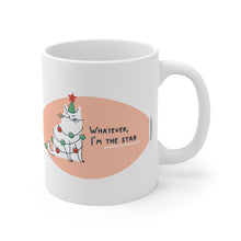 Load image into Gallery viewer, Christmas Cat Mug — "Whatever, I'm the Star" 11oz Holiday Coffee Cup