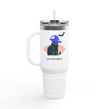 Load image into Gallery viewer, Insulated Travel Mug, Black Cat Magic Orange Cat PSL