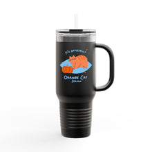 Load image into Gallery viewer, Insulated Travel Mug, Black Cat Magic Orange Cat PSL