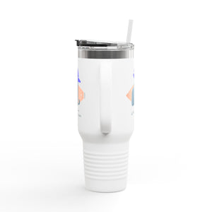 Insulated Travel Mug, Black Cat Magic Orange Cat PSL